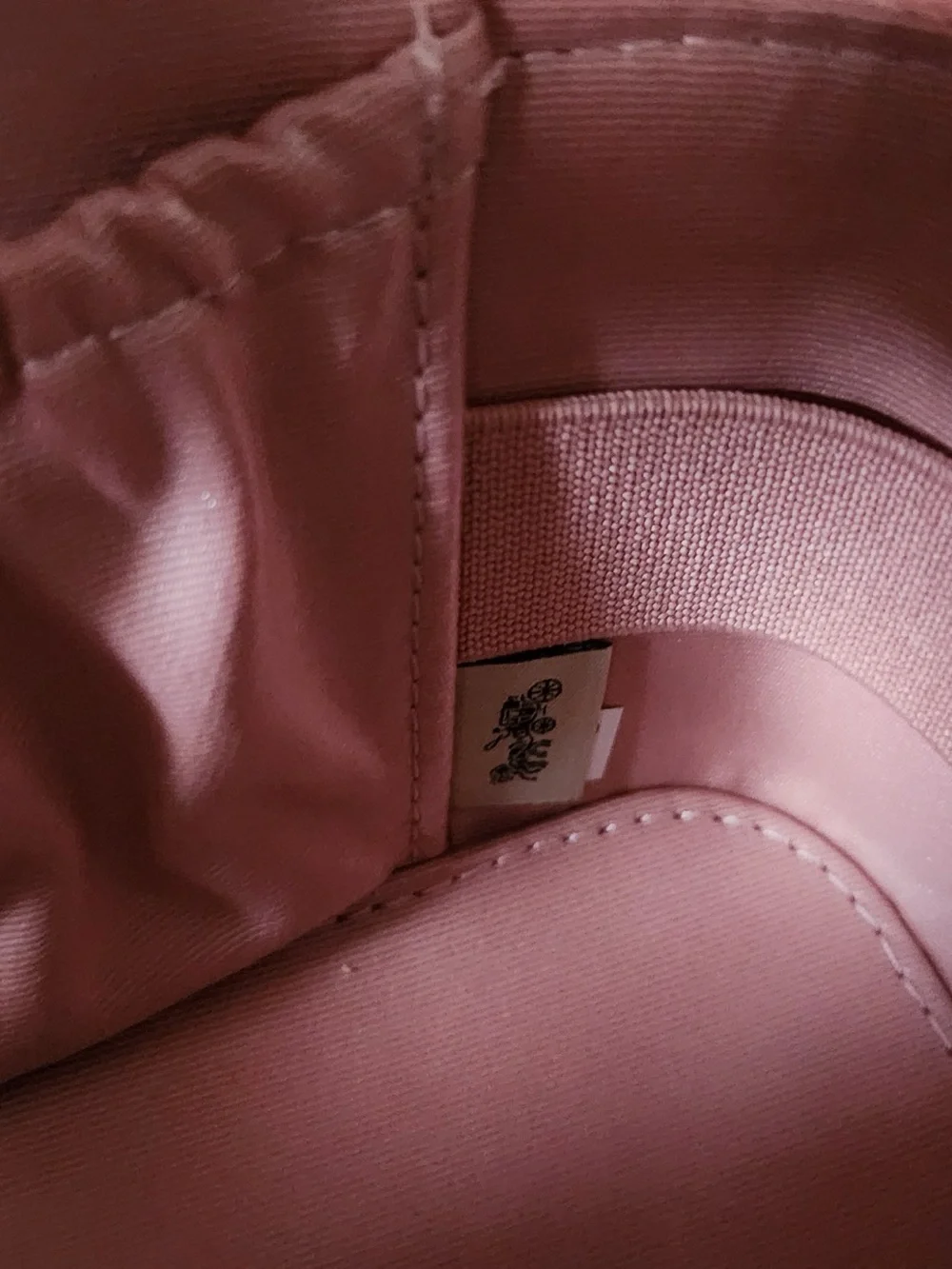 Coach Powder Pink Signature Canvas Cosmetic Case with Gold Hardware